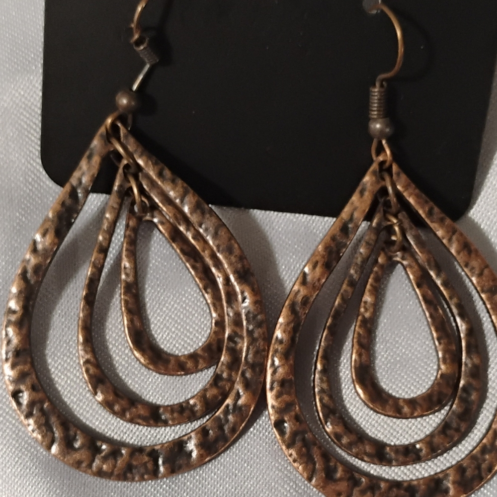 Elegant Brown Teardrop Earrings